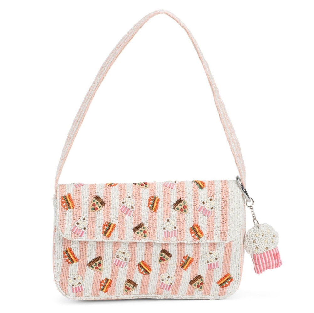 Charming Food Beaded Handbag